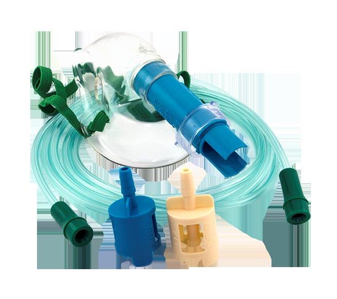 mascara de oxigénio ajustavel pediatrica com extençaõ rigida